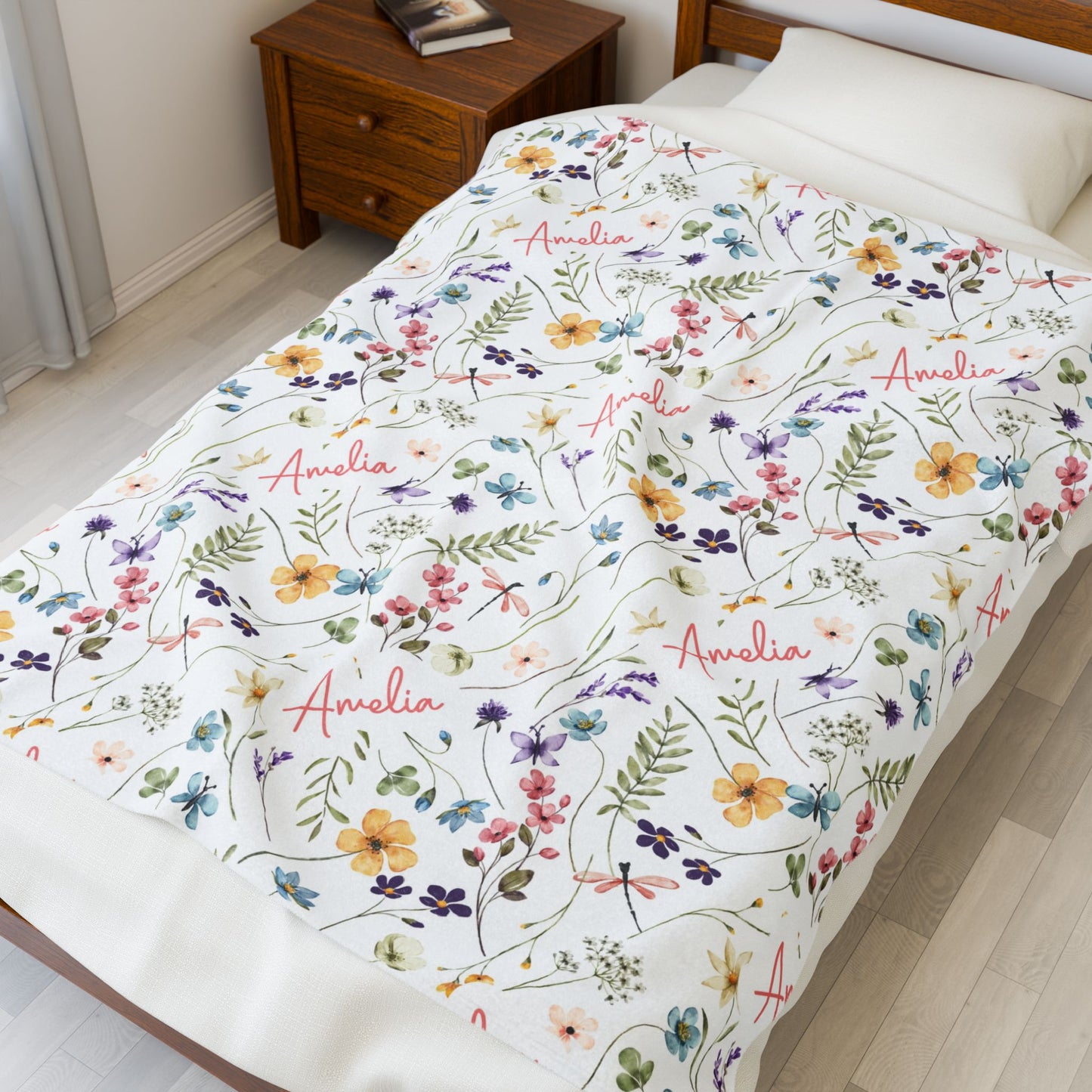 Wildflower Personalised Baby Blanket