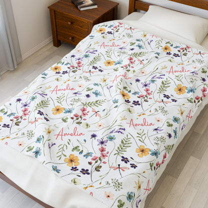 Wildflower Personalised Baby Blanket