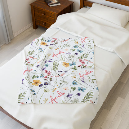 Wildflower Personalised Baby Blanket