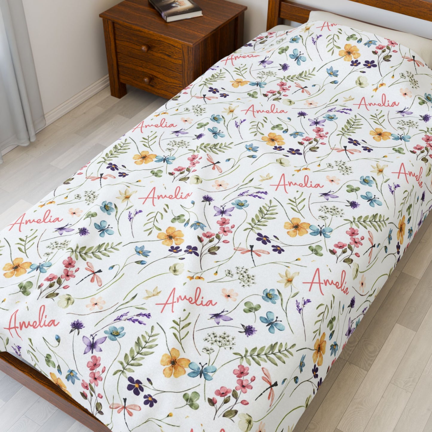 Wildflower Personalised Baby Blanket