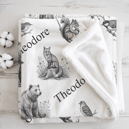 Vintage Woodland Animals Baby Blankets - 1918