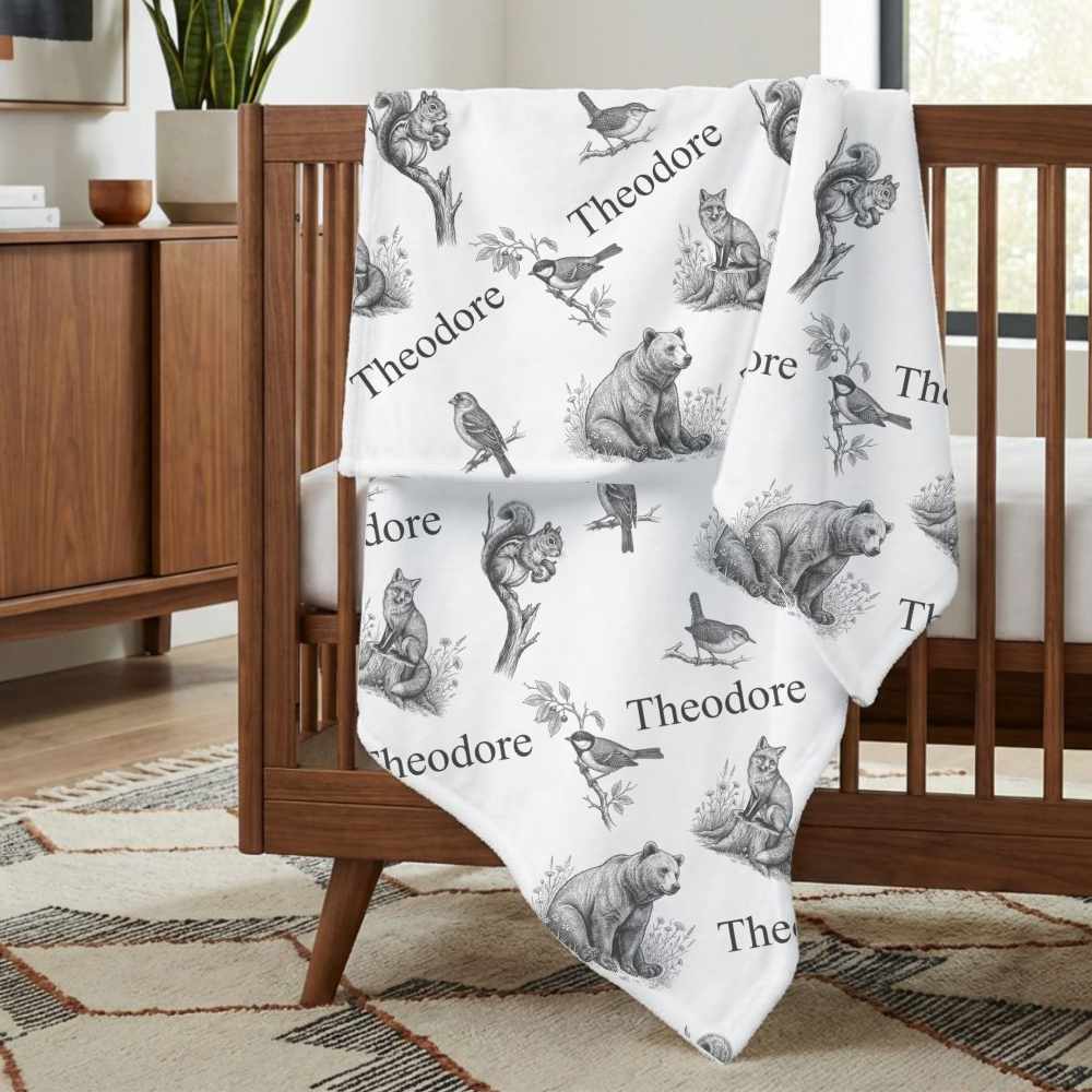 Vintage Woodland Animals Baby Blankets - 1918