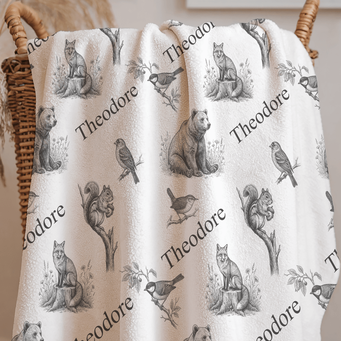 Vintage Woodland Animals Baby Blankets - 1918