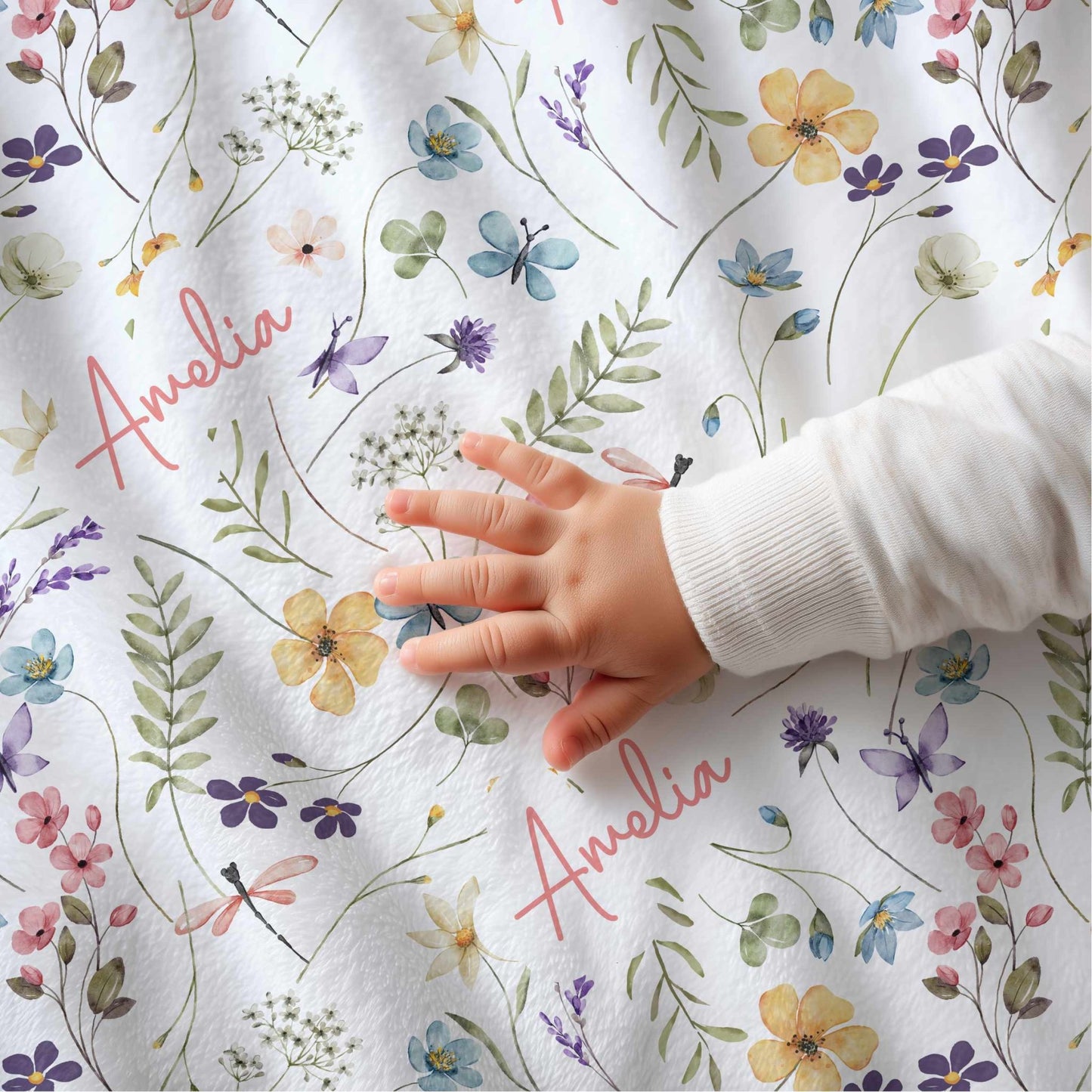 Wildflower Personalised Baby Blanket - 1918