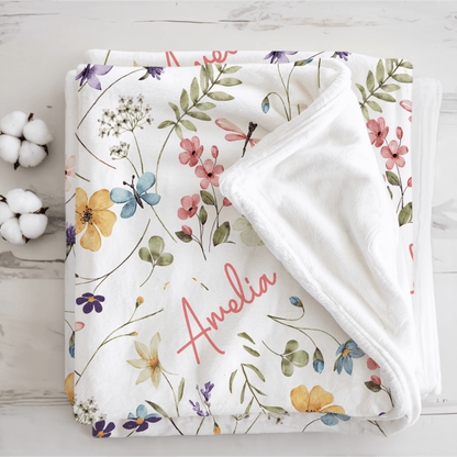 Wildflower Personalised Baby Blanket - 1918