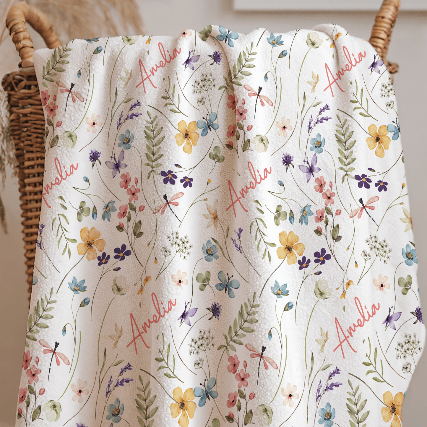 Wildflower Personalised Baby Blanket - 1918