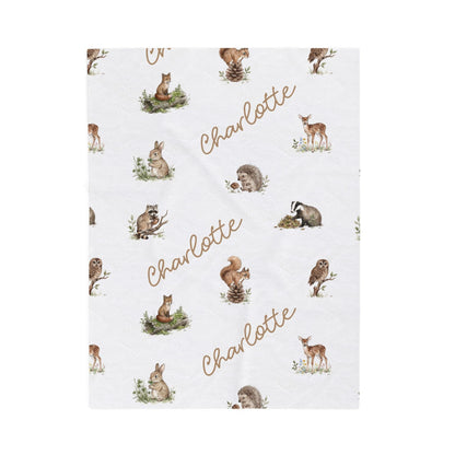 Woodland Animals Name Baby Blankets - 1918